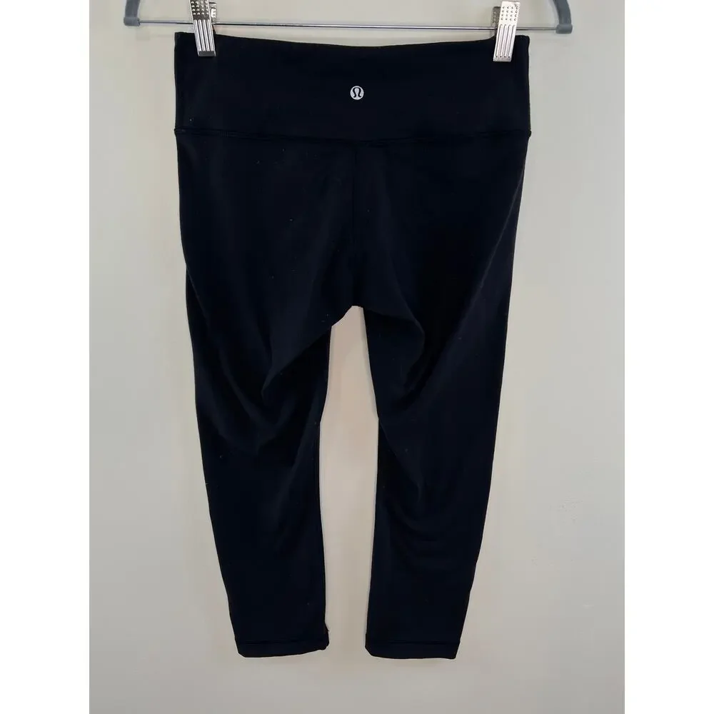 Lululemon x Soulcycle Washington DC Black Cropped Align Leggings Size 6